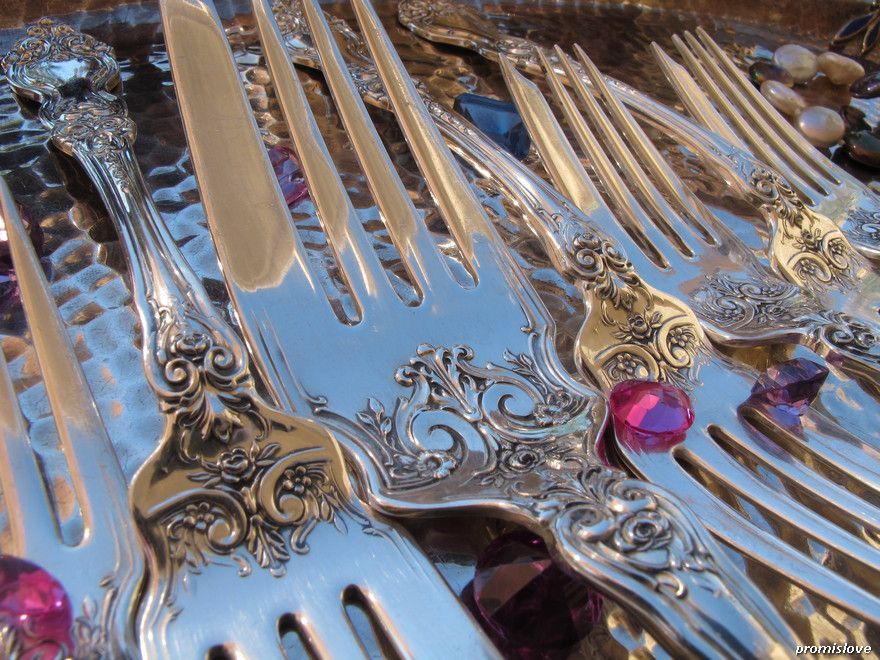 Large Wallace La Reine Sterling Silver Flatware Set Full Collectible