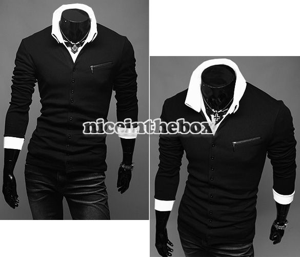  Slim Fit Long Sleeve T Shirt Top Size M L XL XXL Fashion N98B