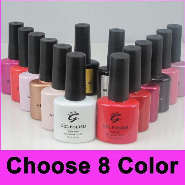 10 Pcs IBN Shellac UV Nail Polish Gel * 8 Shellac Color & 1 Top & 1