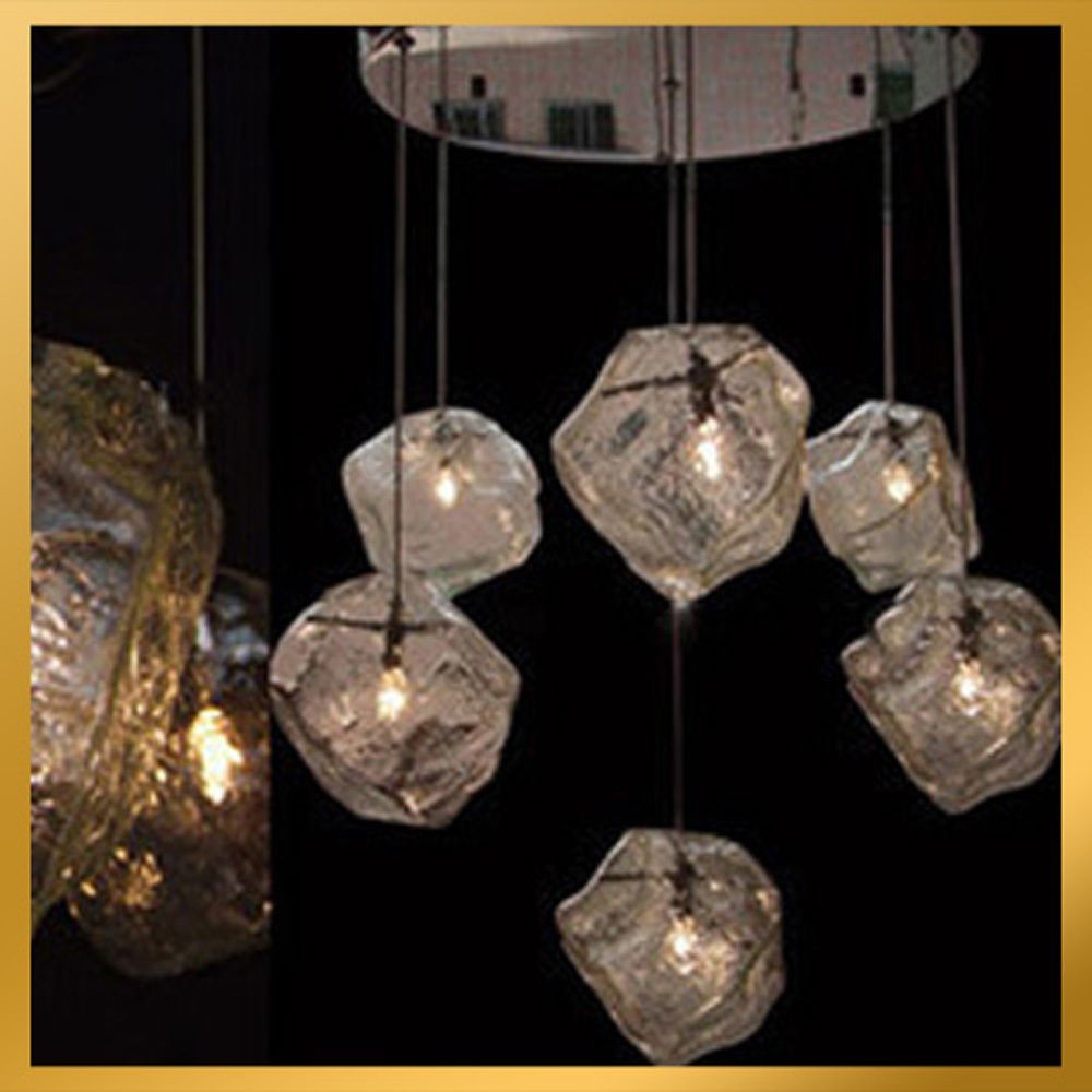 Lights Modern Ice Cube Rock Light Pendant Lamp Ceiling Hanging