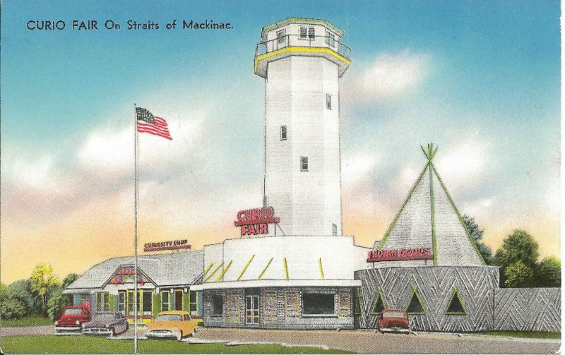   Souvenir Novelty Store St Ignace Michigan MI Vintage Chrome Postcard