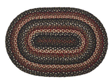 New from IHF Tartan Jute Braided Oval Area Accent Rug Various Sizes