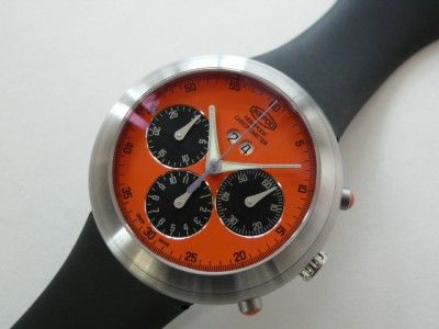 New Ikepod Grand Date Chrono Orange Dial Black Sub Dials Marc Newson