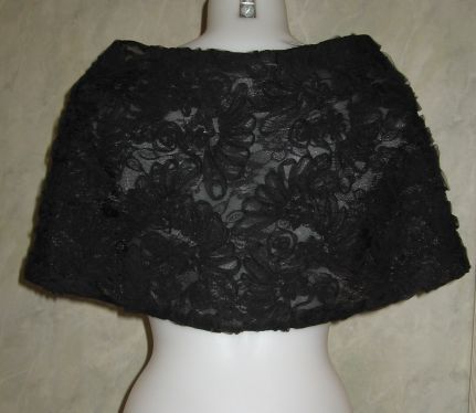 Ilana Black Lace Applique Capelet OSFA $69