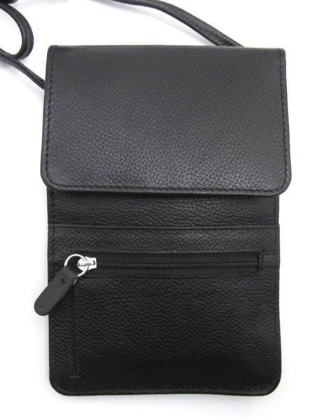 Ili Leather Organizer on A String Black Leather Crossbody Bag New