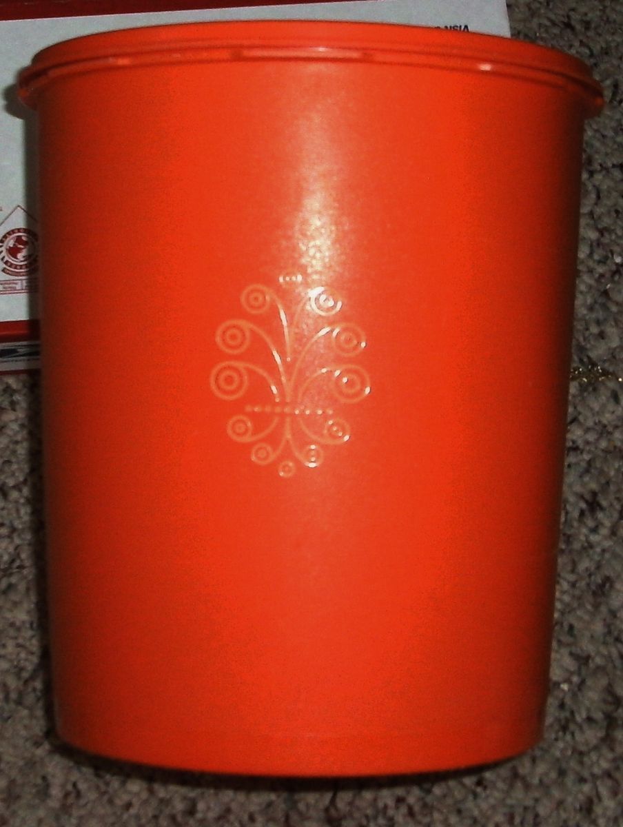 Vintage Set of 4 Tupperware Orange Canisters