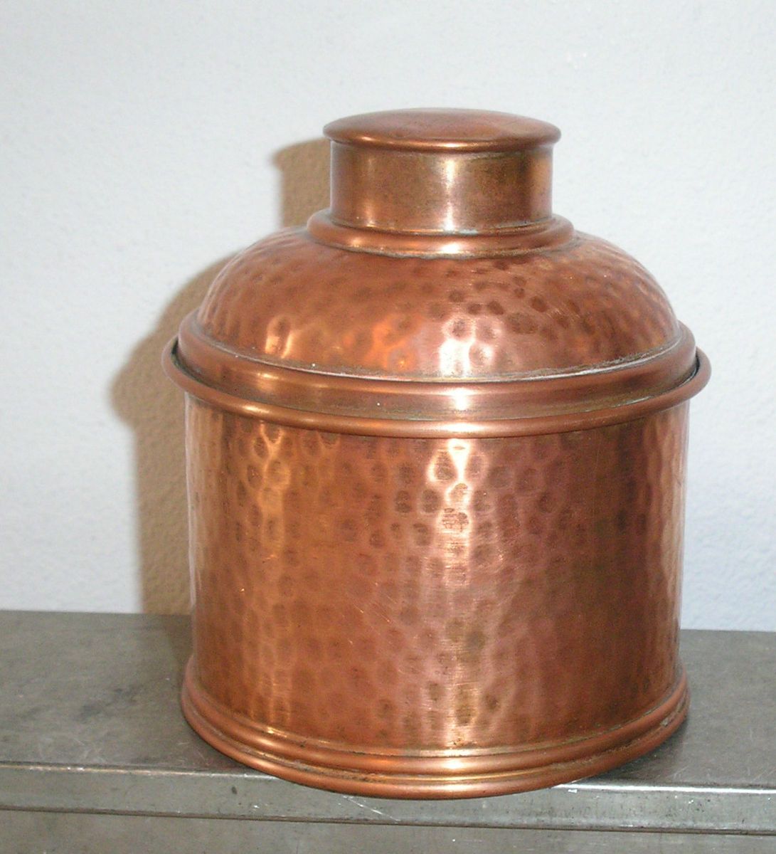 Vintage Hammered Copper Cigar Humidor Neat Piece 