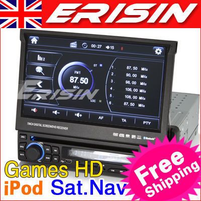 ES618EN 7 1 DIN in Dash HD Touch Screen Car DVD Player GPS SAT Nav TV