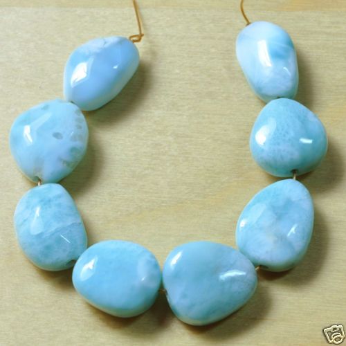 Dominican Republic Larimar Smooth Oval Bead 8