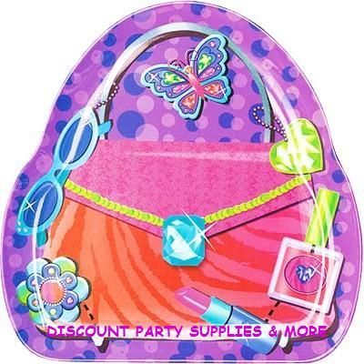 Glitzy Girl Purse Shaped Plastic Melamine Snack Plate