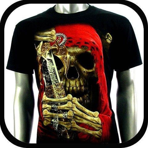  Shirt Biker Tattoo C109 Sz XXL 2XL Indie Rock Graffiti Devil