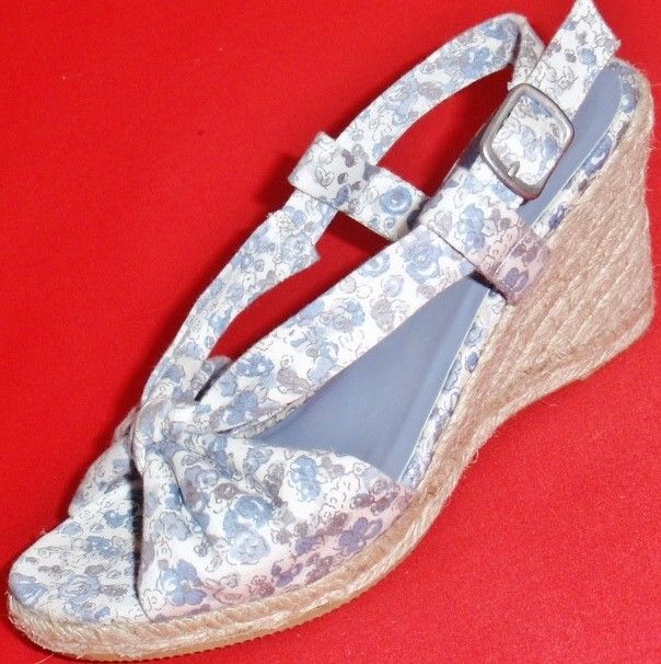 New Womens Sonoma Inez Blue White Wedge Heels Sandals Fashion Dress