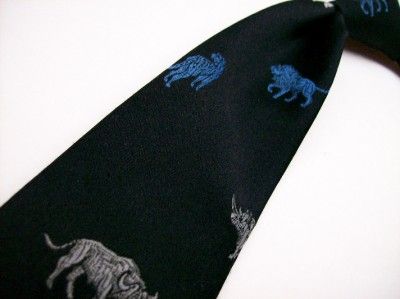 Vtg Inigo Jones Blue African Animals Mens Tie 9 19 GP