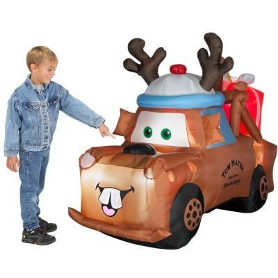 Tow Mater Cars Reindeer Christmas Inflatable New