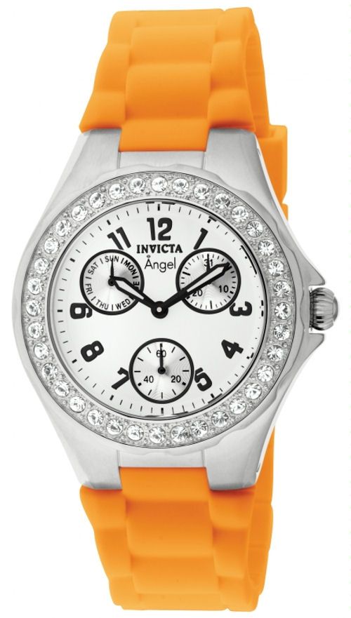 Invicta Womens Angel Jellyfish Quartz Crystal Accented Silicone Strap