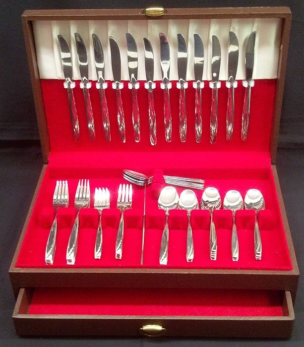 International Silver 59 Piece Lawncrest Stainless Steel Flatware Set