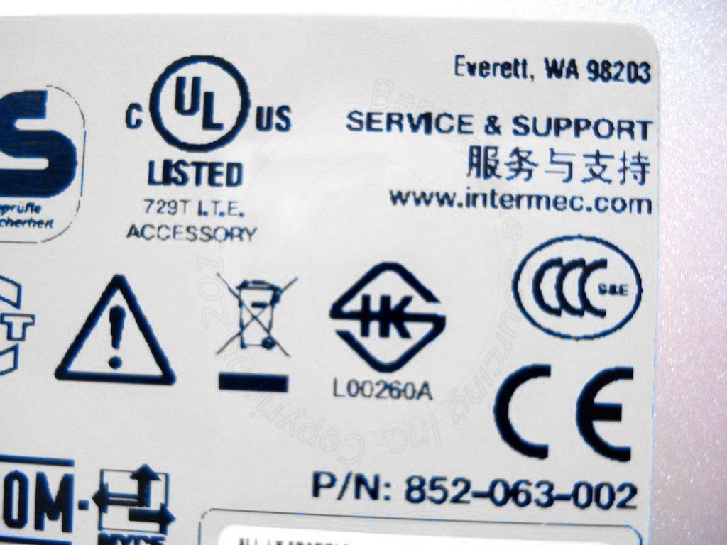 Intermec CK60 CK61 PB42 Quad Battery Charger with Power Supply 852 063