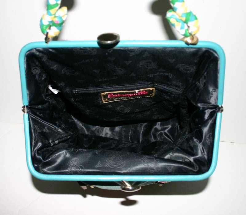Betseyville by Betsey Johnson Blue Cotton Large Satchel Awesome