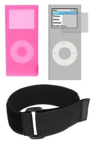 Pink Skin Cover Case for Apple iPod Nano 2nd Gen EXTRAS