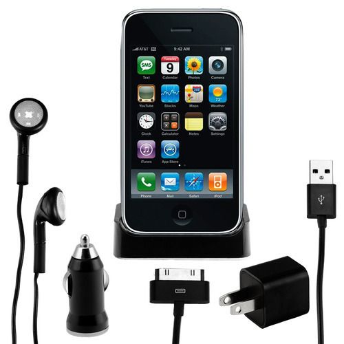 iPhone/iPod Power Bundle Accessory Kit w/ Dock, Headphones, USB Cable