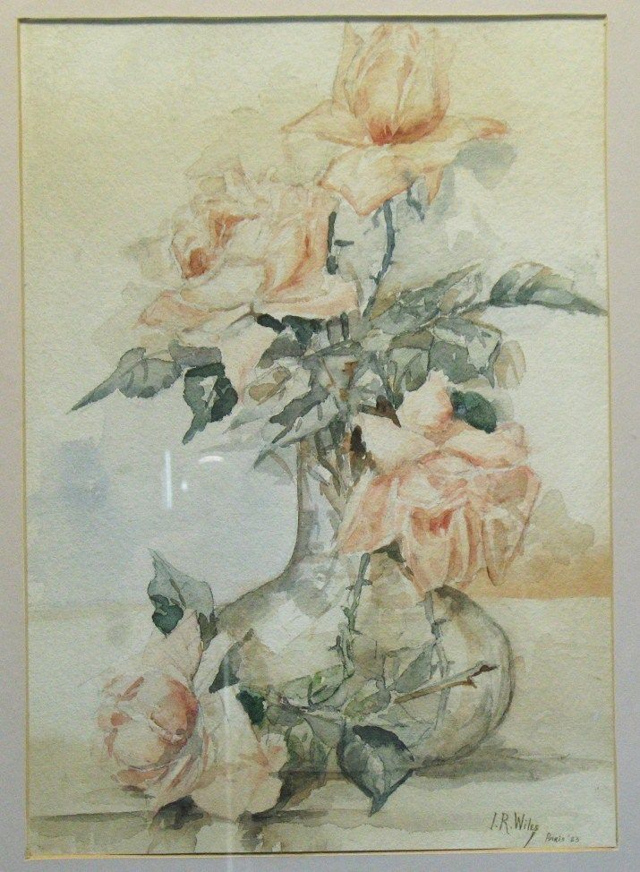 Fine Floral Watercolor Painting Irving R Wiles C 1883
