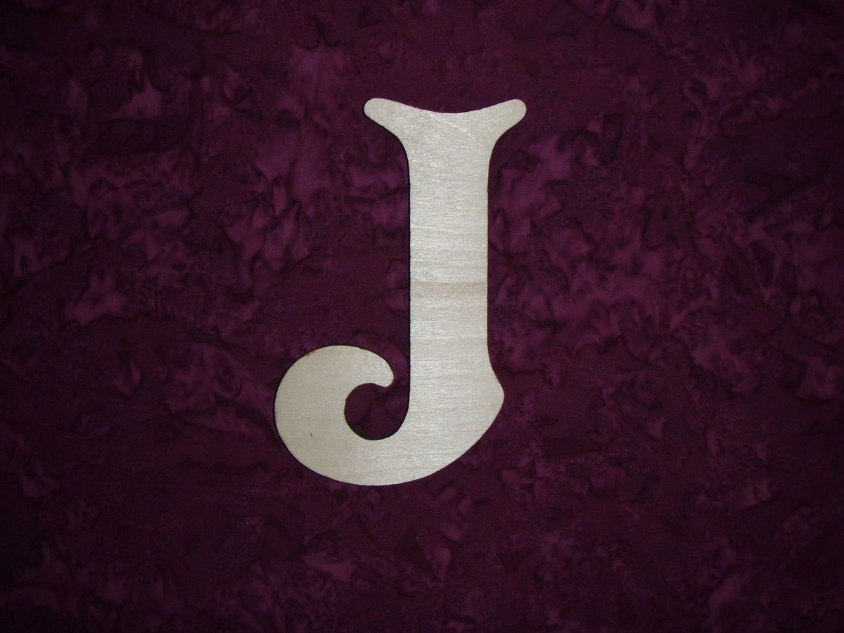 Unfinished Wood Letter J Wooden Letter Cut Out 6 inch Tall