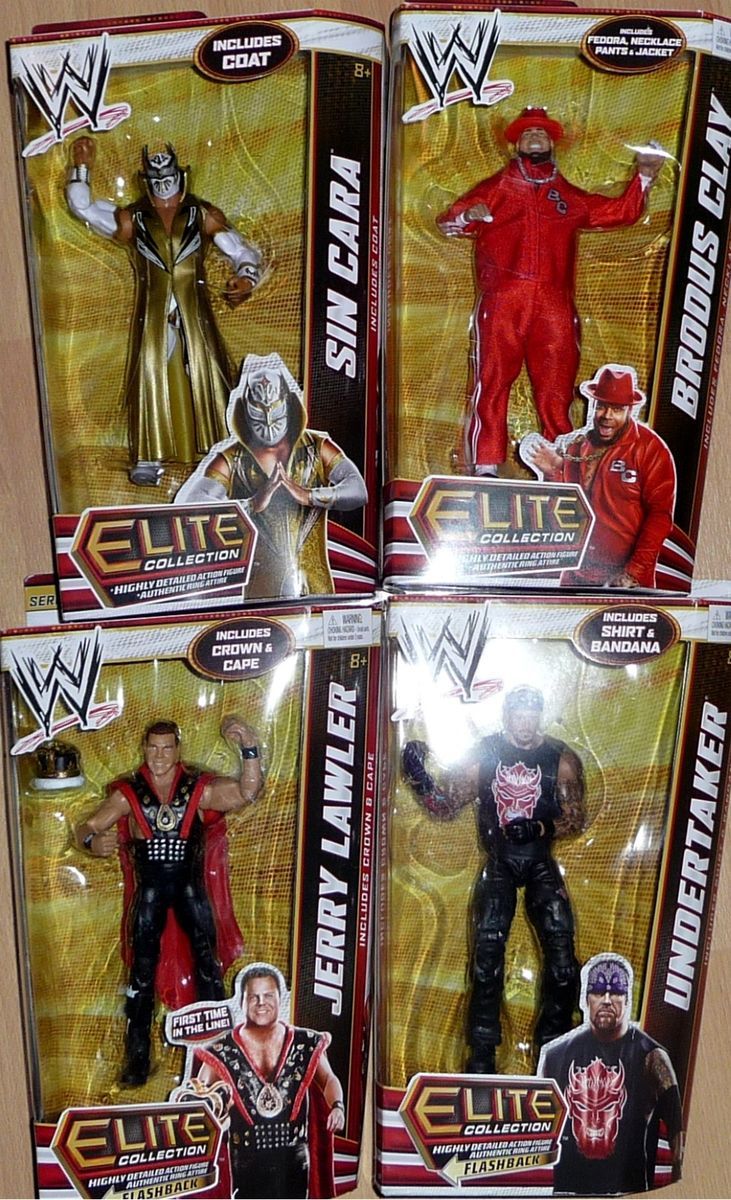 JERRY LAWLER BRODUS CLAY UNDERTAKER SIN CARA WWE Mattel Elite 18 Toy