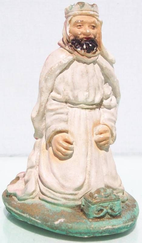 Miller Chalkware Nativity Wise Man Kneeling EX