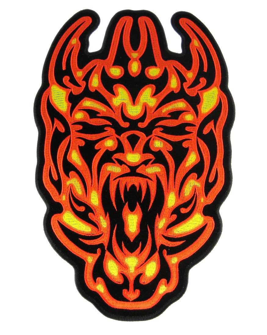 Large Demonic Fire Devil Biker Vest Jacket Patch