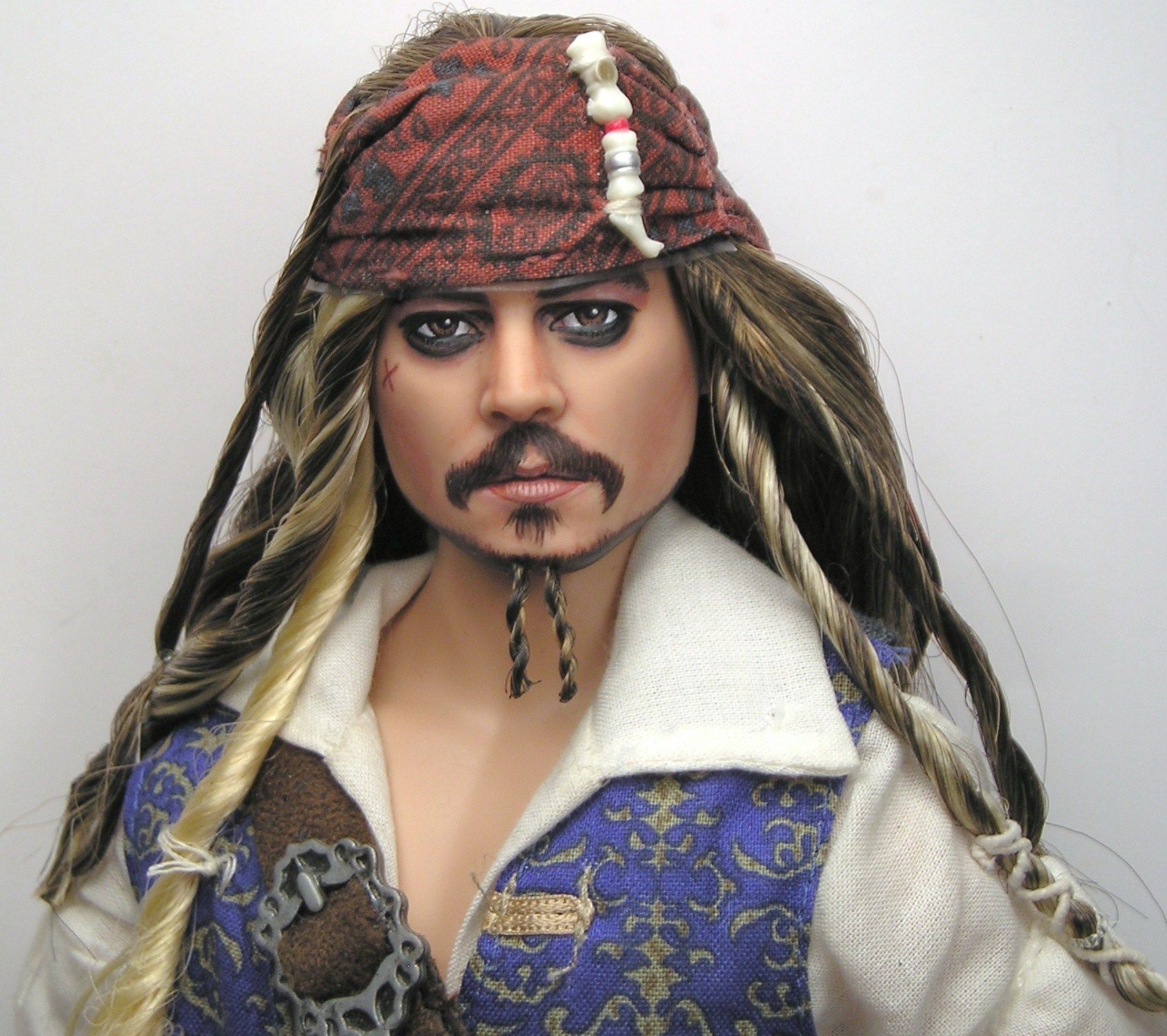 OOAK Johnny Depp Jack Sparrow Barbie Doll Art Repaint by Pamela Reasor