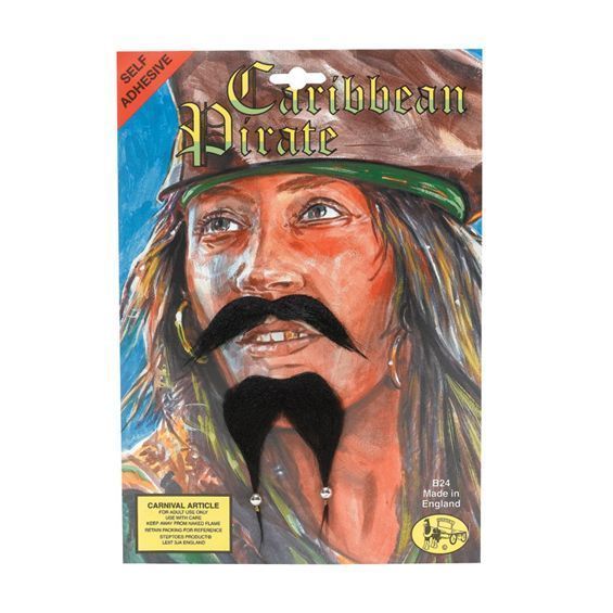   PIRATE BEARD TASH Black Jack Sparrow Sailor Stick On Theatre NEW