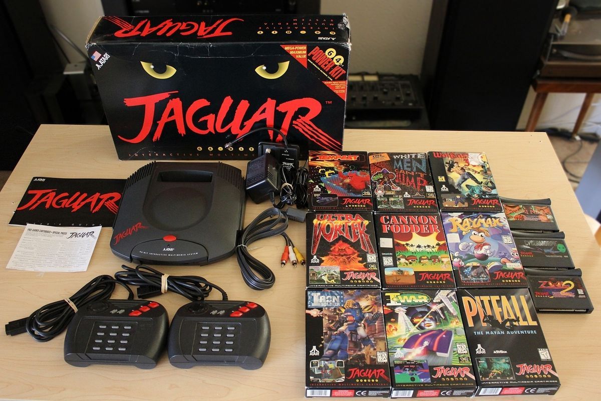 Atari Jaguar Game System w Box Games