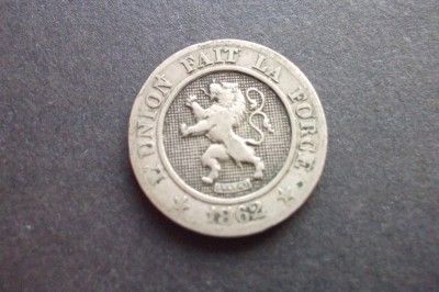 1862 Belgium 10 Centimes Coin