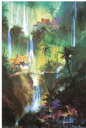 Disney Artist James Coleman ALONG MOUNTAIN ROAD tropical new Hawaii