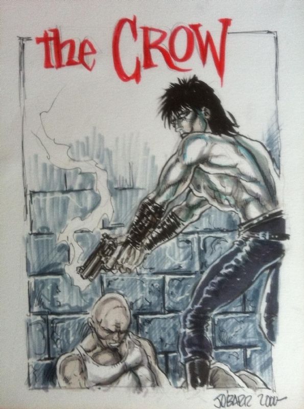 James OBarr Original Art Sketch The Crow Killing A Thug