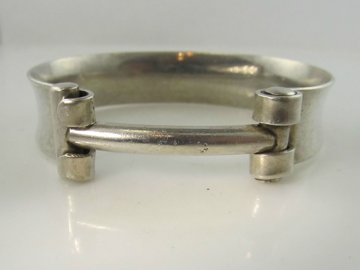 Signed Nicholson Sterling Silver Bangle Bracelet Modernist Studio