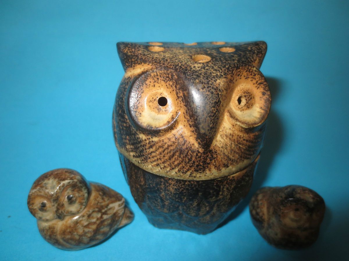  Vintage Owl Incense Burner Viking Importrade Japan Figurines