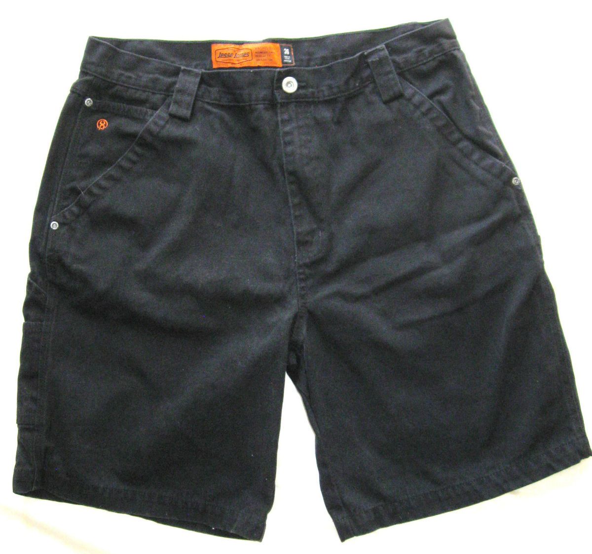 MENS SHORTS JESSE JAMES CARPENTER BLACK 36 W CANVAS INDUSTRIAL