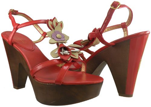 228 Coach Jeanna Platform Womens Shoes US 10 Red