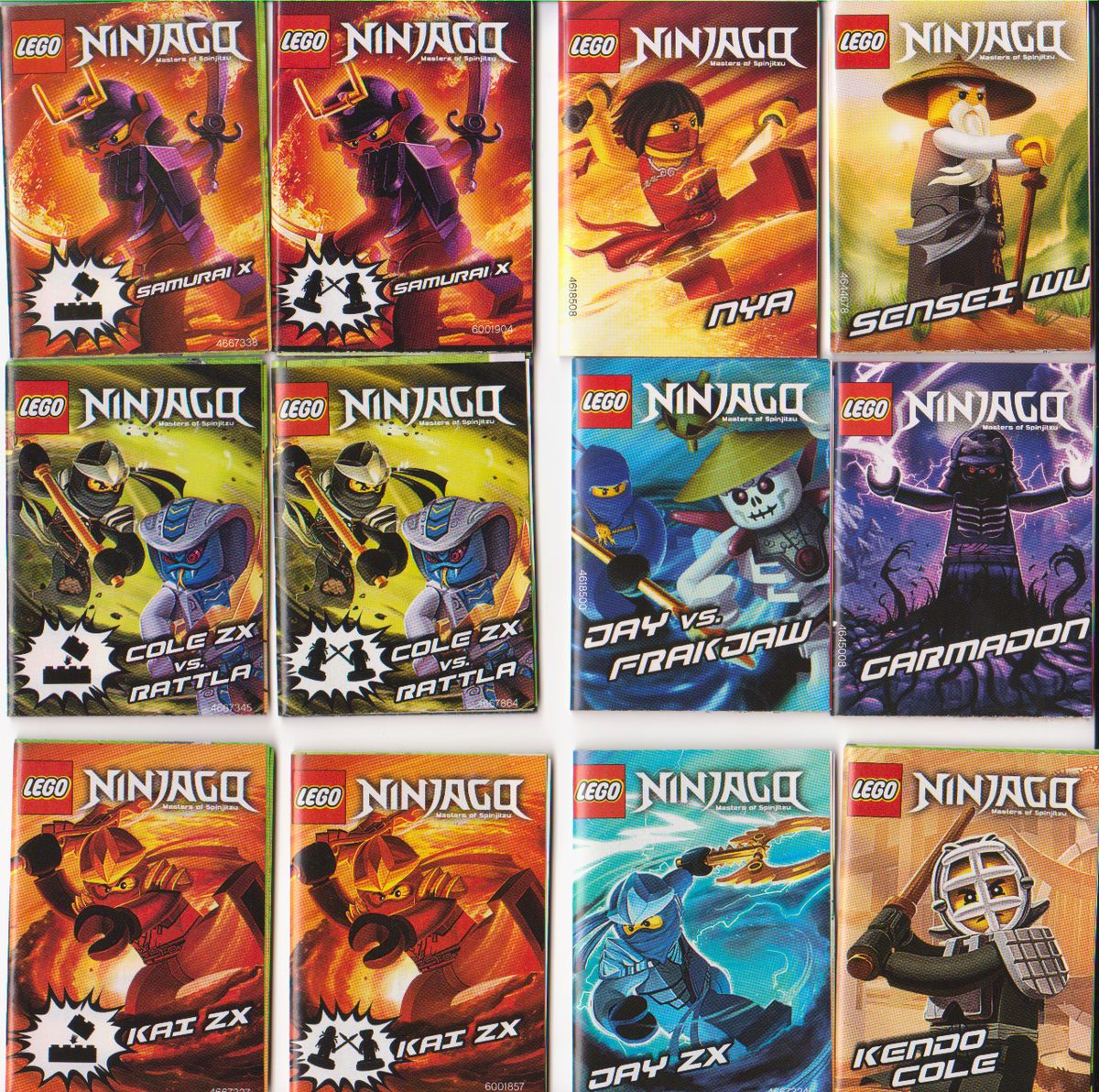  of 12 LEGO Ninjago Master of Spinjitzu playguide Jay Nya Cole Garmadon