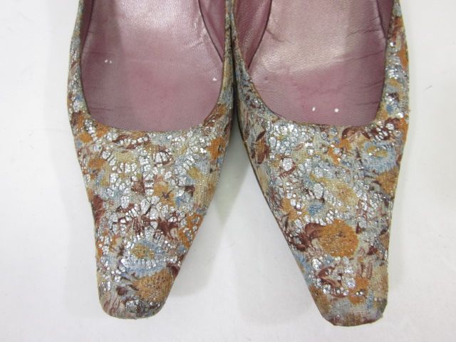 Jean Michel Cazabat Canvas Kitten Heels Sz 39 5 9 5