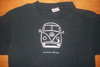 Jerry Garcia 1942 1995 Crying Volkswagen Van Black T Shirt Grateful