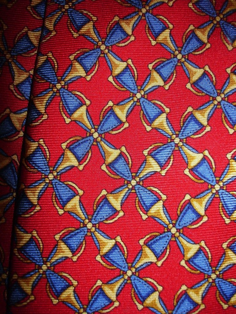 Thomas Pink Jermyn St London Blue Red Gold Bits Links Silk Tie 57