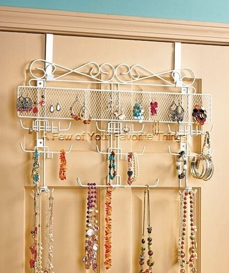 OVER THE DOOR JEWELRY VALET ORGANIZER STORAGE RACK EARRINGS NECKLACE