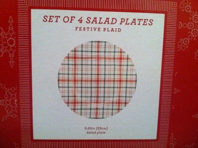 NIB Martha Stewart Set of 4 Christmas Salad Plates Ret $60 00