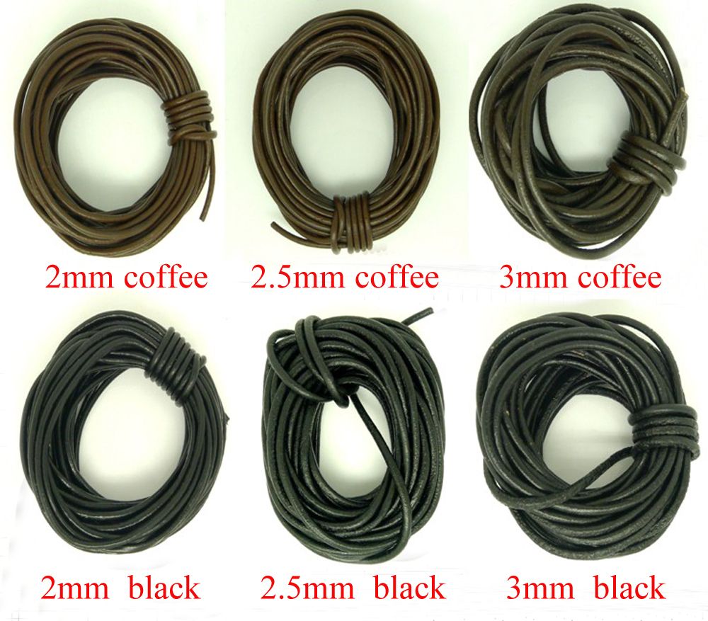  2mm 2 5mm 3mm Real Leather Cord Jewelry Making Cord 5 Meters