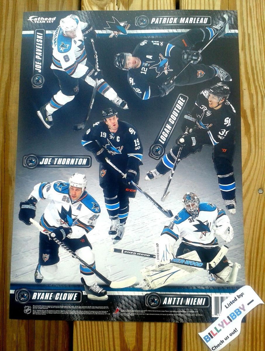  Fathead Mini Team Set Joe Thornton Antti Niemi Patrick Marleau