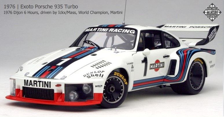 Exoto 1/18 Porsche 935 Turbo #1 World Champion, Martini 1976 Dijon