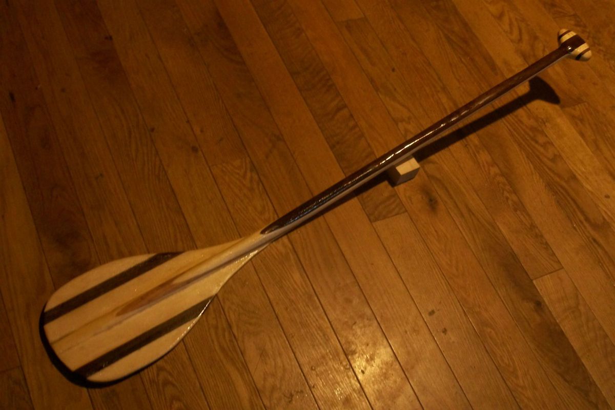 Joes Beautiful Bent Shaft Wood Fiberglass Canoe Paddle 23 ozs 53