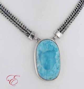 Marahlago Laurie Larimar Sterling Silver Necklace  